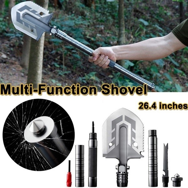 Delly SHV-231 23 in 1 stainless steel multi purpose folding shovel Outdoor camping offroad