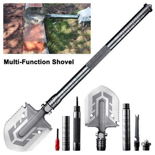 Delly SHV-231 23 in 1 stainless steel multi purpose folding shovel Outdoor camping offroad
