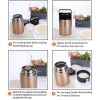 DELLY KOREA 1000ML THERMOS FOR FOOD WITH CONTAINERS STAINLESS STEEL VACUUM LUNCH BOX THERMOS FOR SOUP RICE PORRIDGE BPA-FREE PINK LBC-P