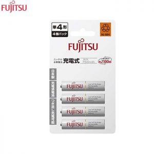 Fujitsu 4pcs AAA 750Mah rechargeable Battery (2100cycle time) -HR-4UTC Japan Version