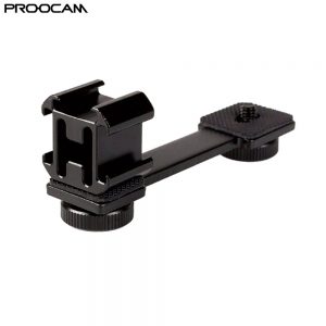 PROOCAM PT-1 Triple Cold Shoe Mount Extension Bracket Microphone Light Plate Adapter for Zhiyun Smooth 4 Feiyu Vimble 2