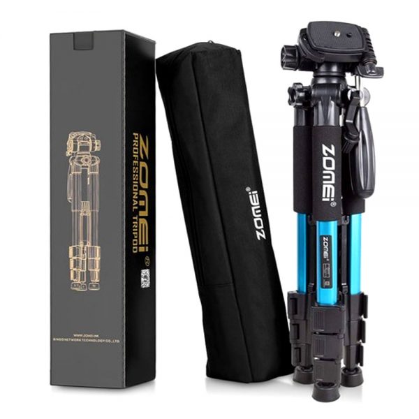Zomei Q111 Portable Pro Camera Travel Tripod Lightweight Stand for DSLR Morroless camera BLUE