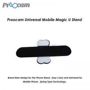 Proocam One Touch Universal Magic U Mobile Silicone Holder Stand for Phone  -Black