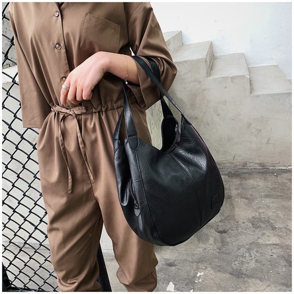 Delly New Luxury Women Bags Designers Handbags Vintage Leather Handbag Ladies Hand Bag Sling Bag Black LWD-BK