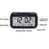 DELLY LED Digital Clock Time With sensor light , Calendar & Thermometer Alarm - Black