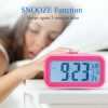 DELLY LED Digital Clock Time With sensor light Calendar & Thermometer Alarm - Pink