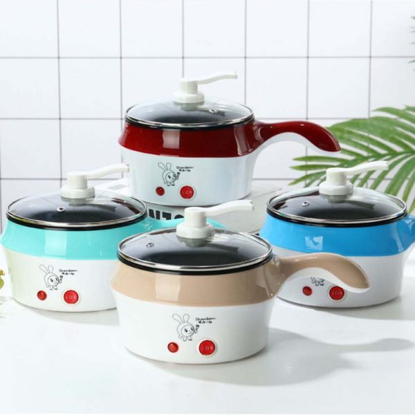 Delly Life Electric NonStick Ceramic/Marble Frying Pan Rice Multi Mini Rice electric frying pan noodle pot-Khaki LEN-K
