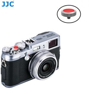 JJC SRB-GR Red Convex Metal Soft Release Button for Fujifilm Leica Cameras (Gray Red)