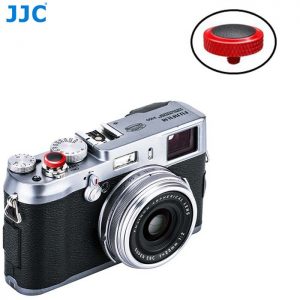 JJC SRB-R Black Convex Metal Soft Release Button for Fujifilm Leica Cameras (Red Black)